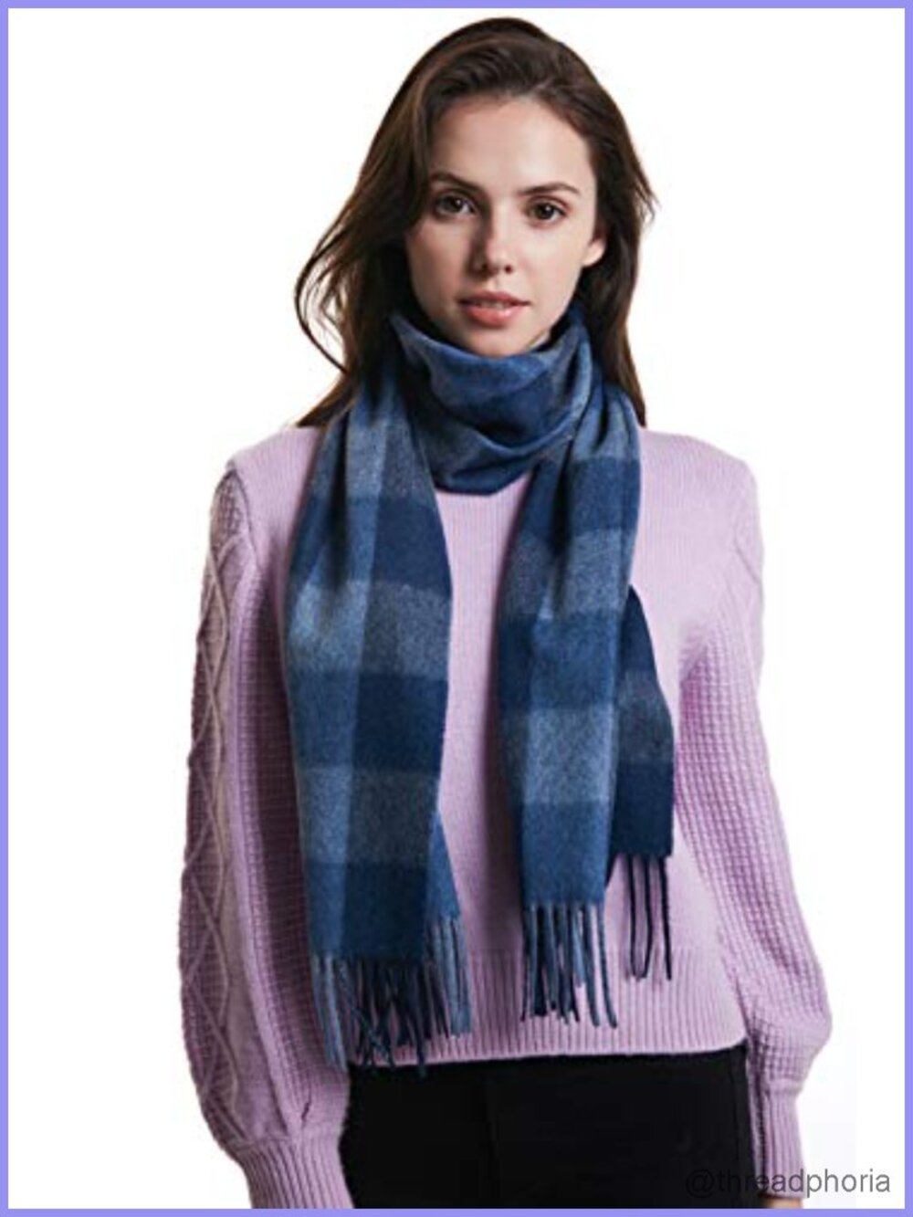 100% Cashmere Fringed Winter Scarf Wrap Lightweight